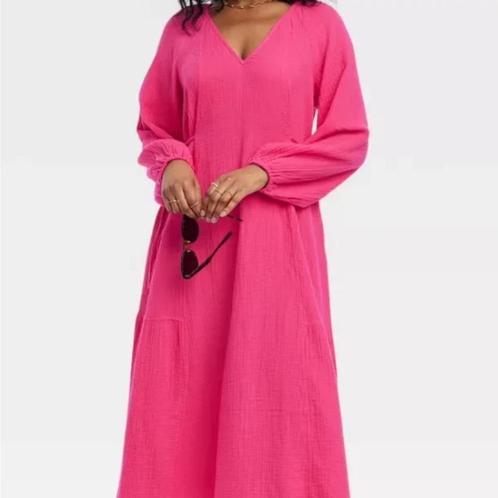 Universal Thread Pink Bishop Sleeve Dress
